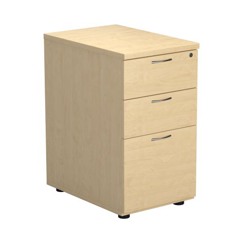 Desk High 3 Drawer Pedestal - 600 Deep - Maple