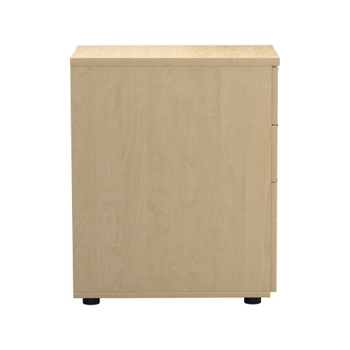 Essentials Desk High 3 Drawer Pedestal (FSC) 600 Deep Maple