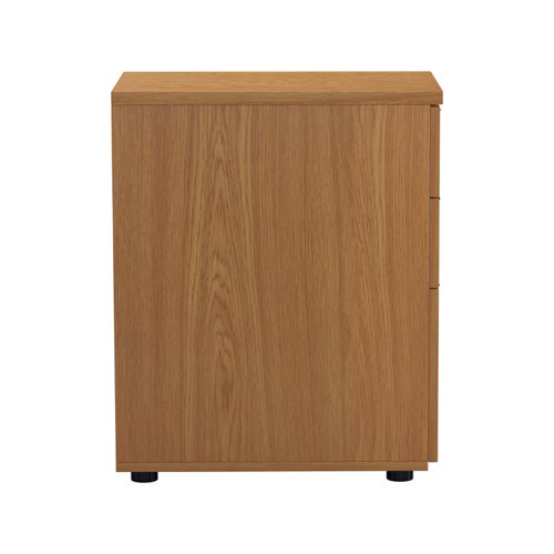 TESDHP3NO | The Essentials Desk High 3 Drawer Pedestal is the perfect solution for your office storage needs. This three drawer filing cabinet is designed to fit perfectly under your desk, providing easy access to your files and documents. The desk high pedestal is lockable, ensuring the safety and security of your important files. Made from sturdy and longwearing wooden materials, this suspension filing cabinet is built to last. With its sleek and modern design, it will complement any office decor. The Essentials Desk High 3 Drawer Pedestal is a must-have for any office looking to maximize their storage space while maintaining a professional and organised workspace.