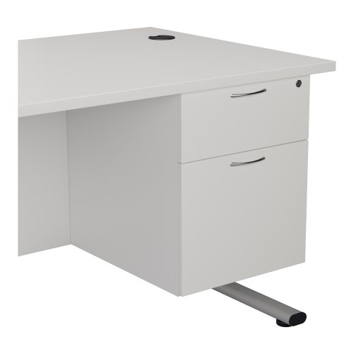 Jemini White 2 Drawer Fixed Pedestal 2 Drawer TESHP2WH