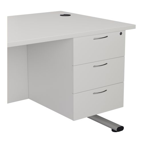 Jemini White 3 Drawer Fixed Pedestal KF79871