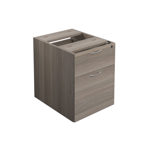 Essentials Fixed Pedestal 2 Drawers (FSC) 655 Deep Grey Oak