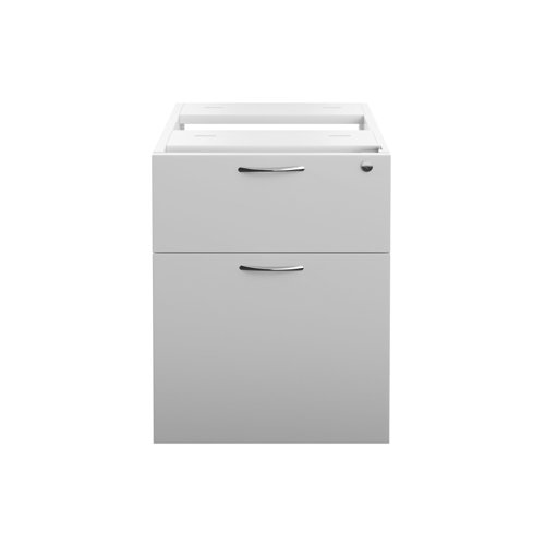 Essentials Fixed Pedestal 2 Drawers 655 Deep White TC Group
