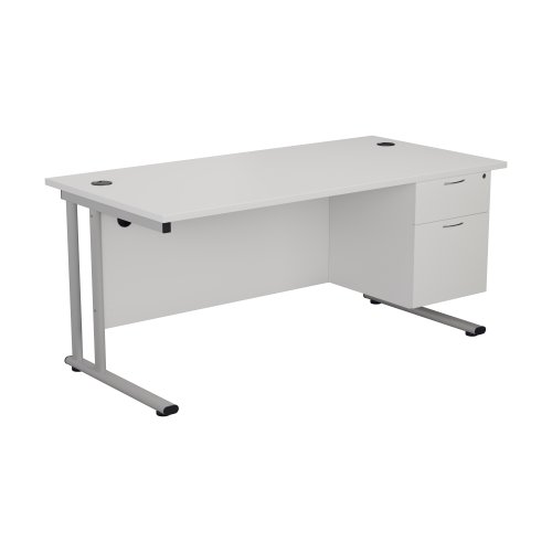 Essentials Fixed Pedestal 2 Drawers 655 Deep White TC Group