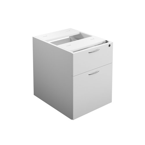 Fixed Pedestal 2 Drawers White