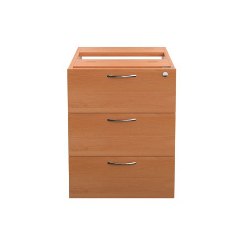 TESHP3/655BE | The Essentials Fixed Pedestal 3 Drawers is the perfect solution for storing important documents or information. With its three drawer pedestal, you'll have plenty of space to keep everything organised and easily accessible. The lockable feature ensures that your files are secure and protected. Made from sturdy and longwearing wooden material, this pedestal is built to last. The suspension filing system allows for easy access to your files and ensures that they stay in place. Whether you're working from home or in the office, the Essentials Fixed Pedestal 3 Drawers is a must-have for anyone who needs a reliable and efficient storage solution.