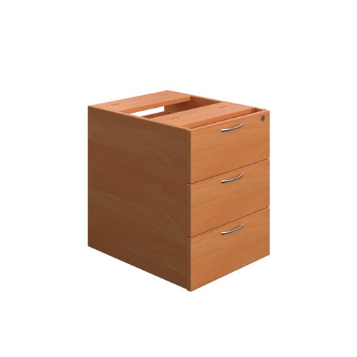 TESHP3BE2 | The Essentials Fixed Pedestal 3 Drawers is the perfect solution for storing important documents or information. With its three drawer pedestal, you'll have plenty of space to keep everything organised and easily accessible. The lockable feature ensures that your files are secure and protected. Made from sturdy and longwearing wooden material, this pedestal is built to last. The suspension filing system allows for easy access to your files and ensures that they stay in place. Whether you're working from home or in the office, the Essentials Fixed Pedestal 3 Drawers is a must-have for anyone who needs a reliable and efficient storage solution.