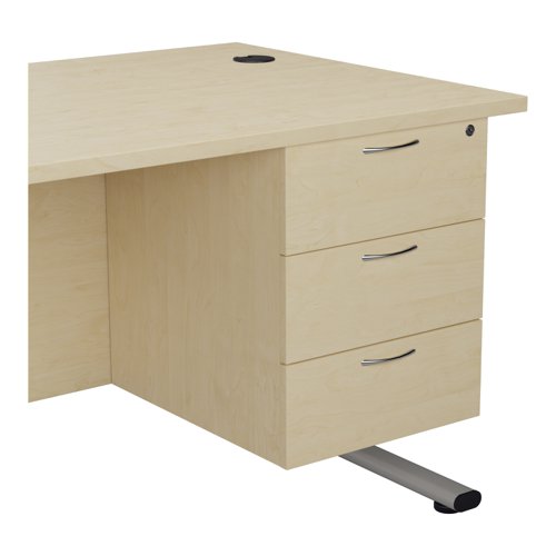 Essentials Fixed Pedestal 3 Drawers (FSC) Standard Maple