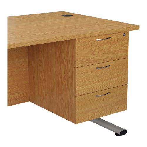 TESHP3NO Essentials Fixed Pedestal 3 Drawers Standard Nova Oak