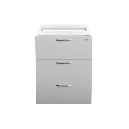 TESHP3WH | The Essentials Fixed Pedestal 3 Drawers is the perfect solution for storing important documents or information. With its three drawer pedestal, you'll have plenty of space to keep everything organised and easily accessible. The lockable feature ensures that your files are secure and protected. Made from sturdy and longwearing wooden material, this pedestal is built to last. The suspension filing system allows for easy access to your files and ensures that they stay in place. Whether you're working from home or in the office, the Essentials Fixed Pedestal 3 Drawers is a must-have for anyone who needs a reliable and efficient storage solution.