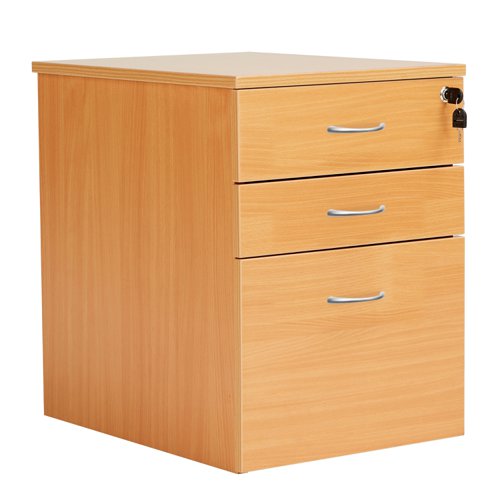 High Mobile Pedestal 3 Drawer (FSC) Beech