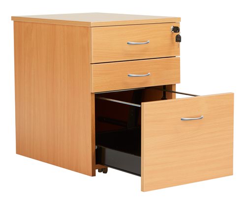 The High Mobile Pedestal 3 Drawer is the perfect solution for storing large amounts of information and documents in offices or storage rooms. With A4 suspension filing and 100% drawer extension, this pedestal provides easy access to all your important files. The three drawers offer ample space for all your storage needs. The high mobility feature allows you to move the pedestal around with ease, making it a versatile addition to any workspace. The sturdy construction ensures durability and longevity. Invest in the High Mobile Pedestal 3 Drawer for a clutter-free and organized workspace.