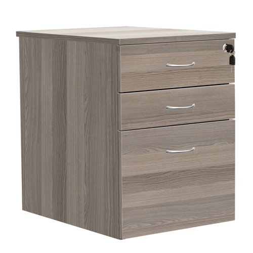 High Mobile Pedestal 3 Drawer (FSC) Grey Oak