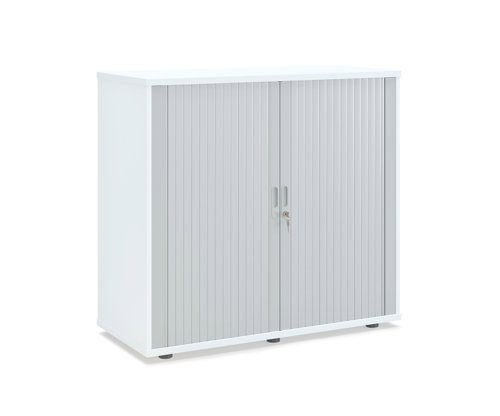 Wooden Side Opening Tambour 1 Metre Tall White TC Group