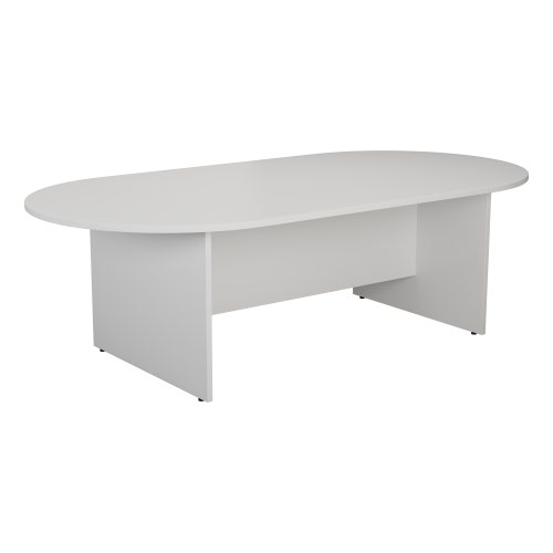 2400mm D-End Meeting Table - White