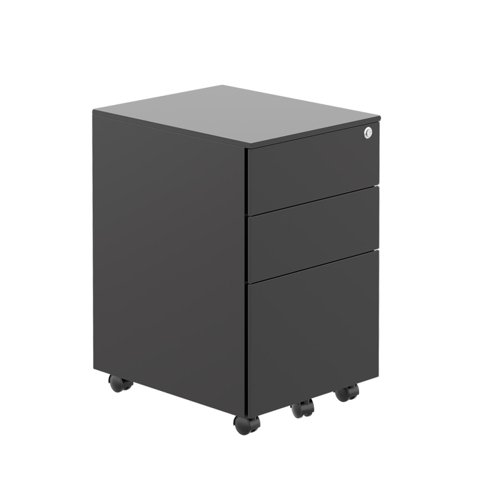 Under Desk Steel Pedestal 3 Drawers Black