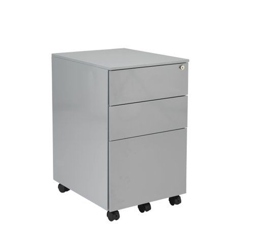 Under Desk Steel Pedestal 3 Drawers Silver