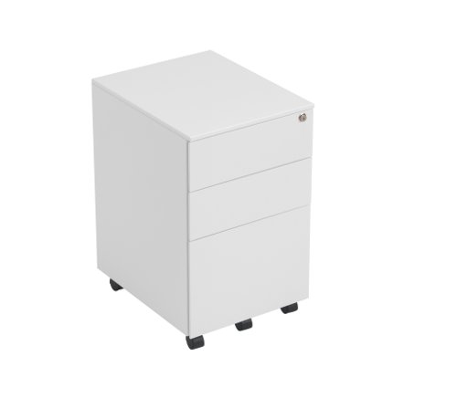 Under Desk Steel Pedestal 3 Drawers White