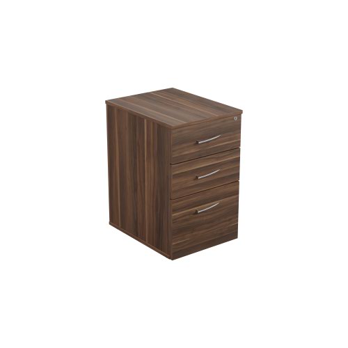 office pedestal filing cabinet 3 drawers brown with silver handle 