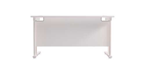 Twin Upright Rectangular Desk: 800mm Deep 1200X800 White/White