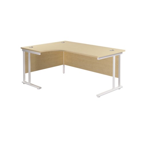 Twin Upright Left Hand Radial Desk (FSC) 1600X1200 Maple/White