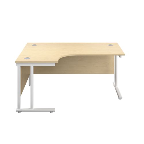 1600X1200 Twin Upright Left Hand Radial Desk Maple-White