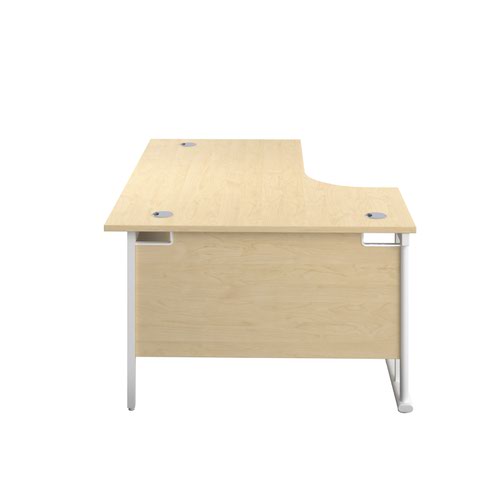 1600X1200 Twin Upright Left Hand Radial Desk Maple-White