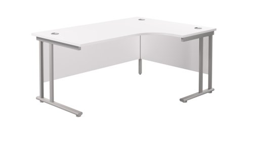 Twin Upright Right Hand Radial Desk (FSC) 1600X1200 White/Silver