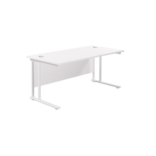 Twin Upright Rectangular Desk: 800mm Deep (FSC) 1600X800 White/White