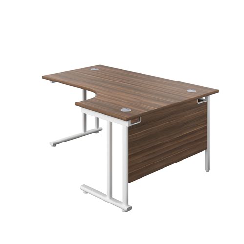 1800X1200 Twin Upright Right Hand Radial Desk Dark Walnut-White