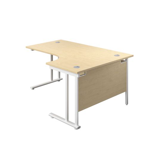 1800X1200 Twin Upright Right Hand Radial Desk Maple-White