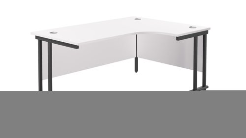 Twin Upright Right Hand Radial Desk (FSC) 1800X1200 White/Black