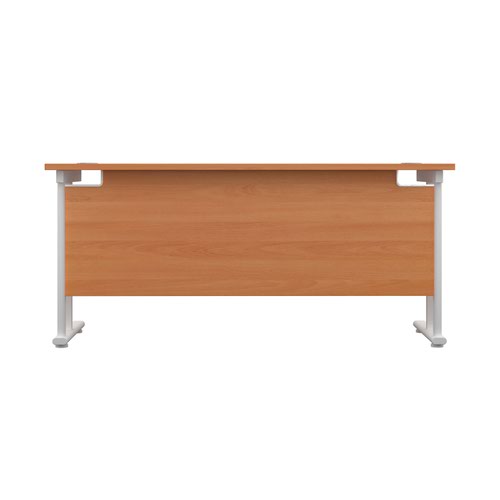Twin Upright Rectangular Desk 600mm Deep FSC 1800X600 Beech White