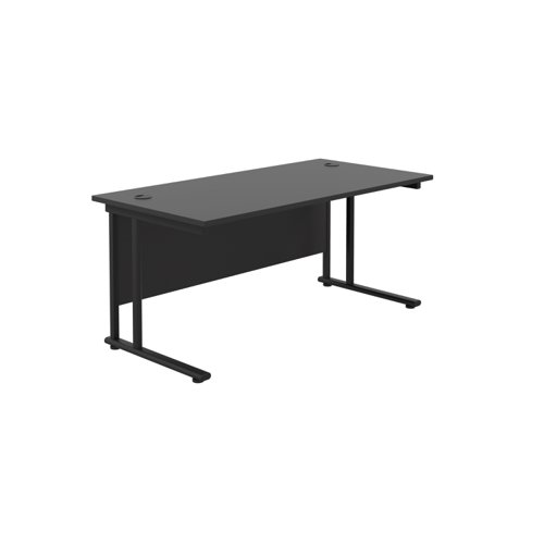 Twin Upright Rectangular Desk: 800mm Deep (FSC) 1800X800 Black/Black