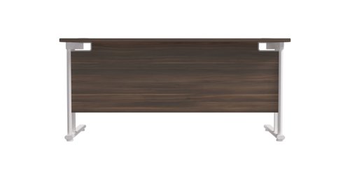Twin Upright Rectangular Desk: 800mm Deep 1800X800 Dark Walnut/White