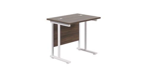 Twin Upright Rectangular Desk: 600mm Deep (FSC) 800X600 Dark Walnut/White