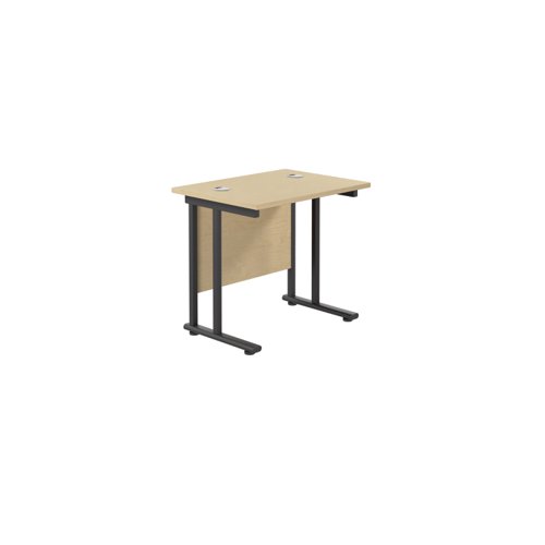 Twin Upright Rectangular Desk: 600mm Deep (FSC) 800X600 Maple/Black