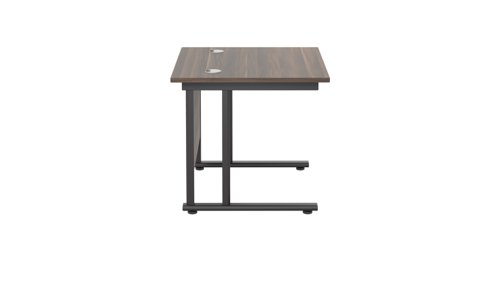 Twin Upright Rectangular Desk: 800mm Deep (FSC) 800X800 Dark Walnut/Black