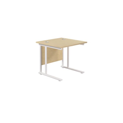 Twin Upright Rectangular Desk: 800mm Deep (FSC) 800X800 Maple/White