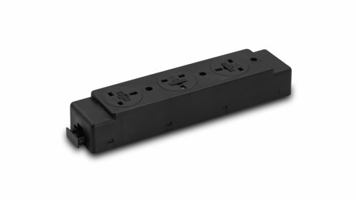 Under Desk Power Module 3 x UK Power Sockets Black