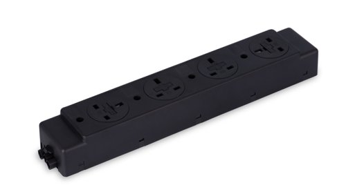 Under Desk Power Module 4 x UK Power Sockets Black