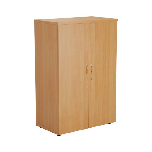 WDS1245CPBE | Introducing our Wooden Cupboard, designed to provide you with ample storage space while adding a touch of elegance to your home or office. Crafted with 18mm one piece MFC back panel and 25mm top and bottom panels, this cupboard is built to last. The lockable doors with silver handles ensure the safety of your belongings, while the black adjustable feet allow for easy levelling on any surface. The fully adjustable shelves provide flexibility to accommodate items of various sizes. With its sleek design and sturdy construction, our Wooden Cupboard is the perfect addition to any space.