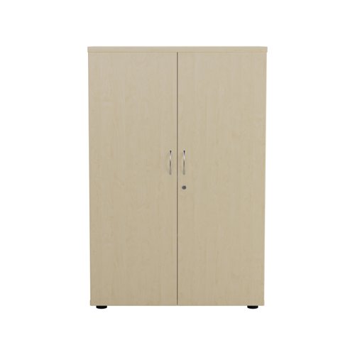 WDS1245CPMA | Introducing our Wooden Cupboard, designed to provide you with ample storage space while adding a touch of elegance to your home or office. Crafted with 18mm one piece MFC back panel and 25mm top and bottom panels, this cupboard is built to last. The lockable doors with silver handles ensure the safety of your belongings, while the black adjustable feet allow for easy levelling on any surface. The fully adjustable shelves provide flexibility to accommodate items of various sizes. With its sleek design and sturdy construction, our Wooden Cupboard is the perfect addition to any space.