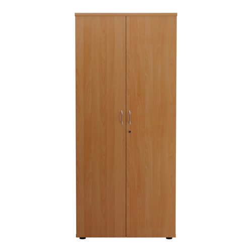 WDS1845CPBE | Introducing our Wooden Cupboard, designed to provide you with ample storage space while adding a touch of elegance to your home or office. Crafted with 18mm one piece MFC back panel and 25mm top and bottom panels, this cupboard is built to last. The lockable doors with silver handles ensure the safety of your belongings, while the black adjustable feet allow for easy levelling on any surface. The fully adjustable shelves provide flexibility to accommodate items of various sizes. With its sleek design and sturdy construction, our Wooden Cupboard is the perfect addition to any space.