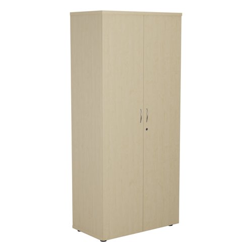 WDS1845CPMA | Introducing our Wooden Cupboard, designed to provide you with ample storage space while adding a touch of elegance to your home or office. Crafted with 18mm one piece MFC back panel and 25mm top and bottom panels, this cupboard is built to last. The lockable doors with silver handles ensure the safety of your belongings, while the black adjustable feet allow for easy levelling on any surface. The fully adjustable shelves provide flexibility to accommodate items of various sizes. With its sleek design and sturdy construction, our Wooden Cupboard is the perfect addition to any space.