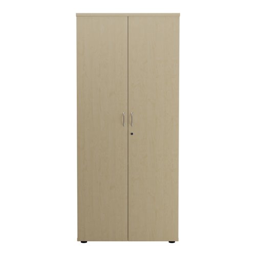 WDS1845CPMA | Introducing our Wooden Cupboard, designed to provide you with ample storage space while adding a touch of elegance to your home or office. Crafted with 18mm one piece MFC back panel and 25mm top and bottom panels, this cupboard is built to last. The lockable doors with silver handles ensure the safety of your belongings, while the black adjustable feet allow for easy levelling on any surface. The fully adjustable shelves provide flexibility to accommodate items of various sizes. With its sleek design and sturdy construction, our Wooden Cupboard is the perfect addition to any space.