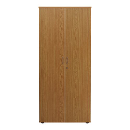 WDS1845CPNO | Introducing our Wooden Cupboard, designed to provide you with ample storage space while adding a touch of elegance to your home or office. Crafted with 18mm one piece MFC back panel and 25mm top and bottom panels, this cupboard is built to last. The lockable doors with silver handles ensure the safety of your belongings, while the black adjustable feet allow for easy levelling on any surface. The fully adjustable shelves provide flexibility to accommodate items of various sizes. With its sleek design and sturdy construction, our Wooden Cupboard is the perfect addition to any space.