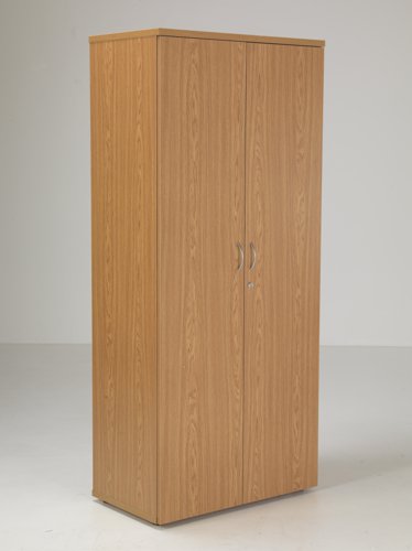 WDS1845CPNO | Introducing our Wooden Cupboard, designed to provide you with ample storage space while adding a touch of elegance to your home or office. Crafted with 18mm one piece MFC back panel and 25mm top and bottom panels, this cupboard is built to last. The lockable doors with silver handles ensure the safety of your belongings, while the black adjustable feet allow for easy levelling on any surface. The fully adjustable shelves provide flexibility to accommodate items of various sizes. With its sleek design and sturdy construction, our Wooden Cupboard is the perfect addition to any space.