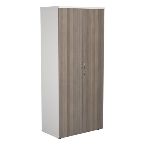 WDS1845CPWHGO | Introducing our Wooden Cupboard, designed to provide you with ample storage space while adding a touch of elegance to your home or office. Crafted with 18mm one piece MFC back panel and 25mm top and bottom panels, this cupboard is built to last. The lockable doors with silver handles ensure the safety of your belongings, while the black adjustable feet allow for easy levelling on any surface. The fully adjustable shelves provide flexibility to accommodate items of various sizes. With its sleek design and sturdy construction, our Wooden Cupboard is the perfect addition to any space.