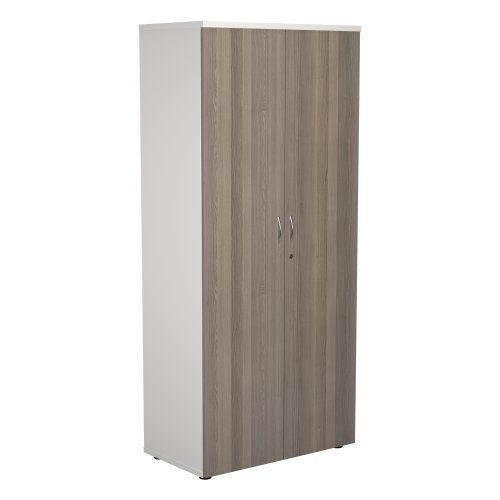 Wooden Cupboard 1800 Grey Oak/White